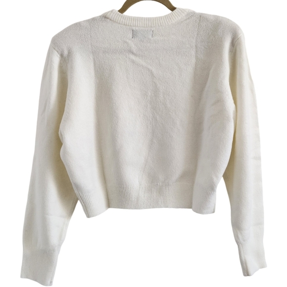 Ivory Cropped Crewneck Sweater - Picture 2 of 9